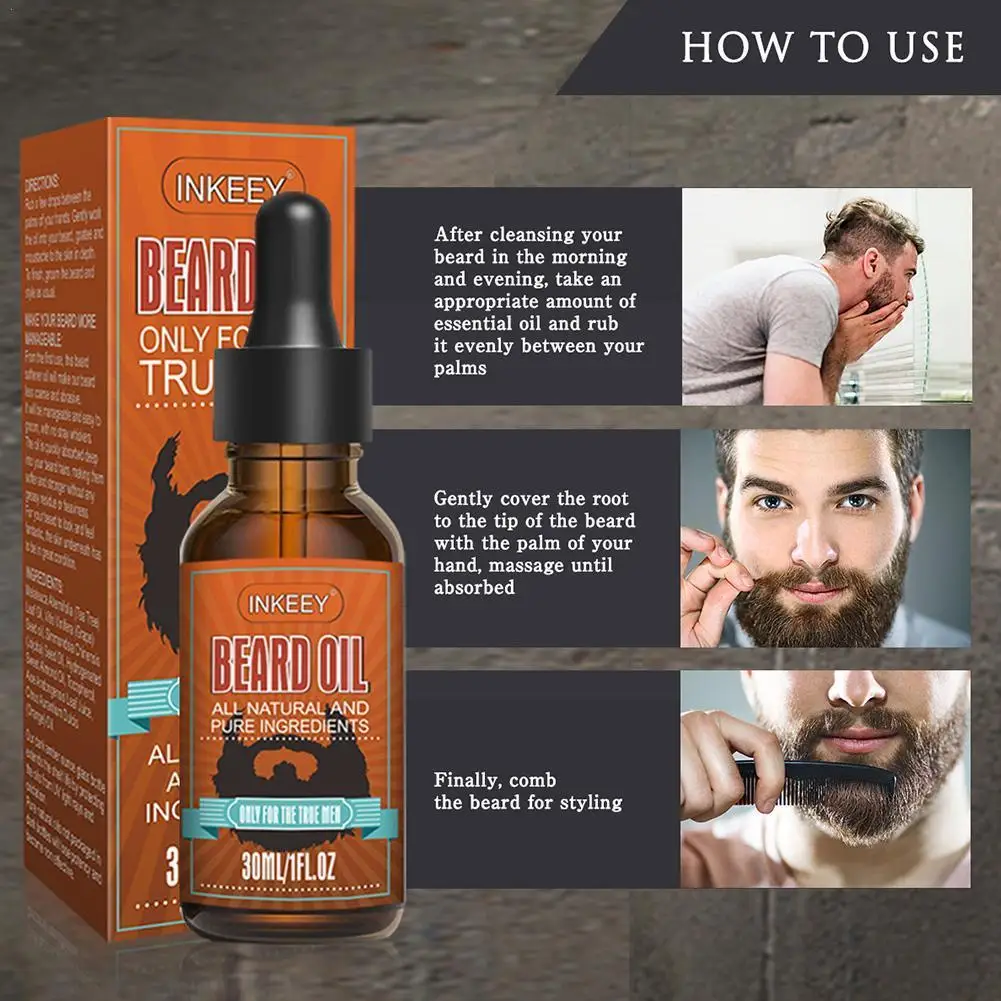 

Men Fast Beard Growth Oil 100% Natural Organic Beard Care Beard Essential Loss Essence Hair Oil Treatment Enhancer R2S2