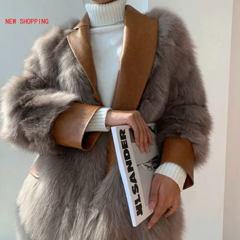 Fashion Vintage Thick Faux Fur Coats Women Winter Warm Jackets Autumn Solid Outwear Women Blazer Overcoat New Casual Windproof
