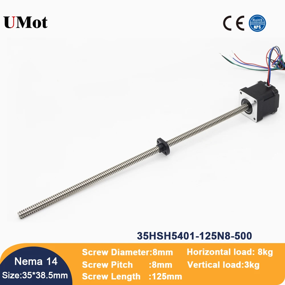 

Umot 35*38.5mm Size Linear Rail Guide Kits Nema14 Stepper Motor With 8mm Speed