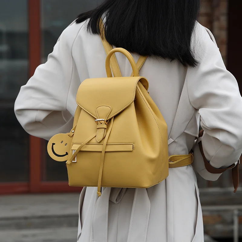 

women summer new simple solid color small backpack fashion casual