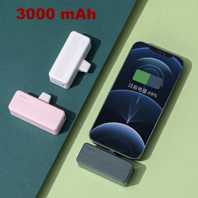 

Magnetic Power Bank 3000mAh Mini Magnet Charger PowerBank For iPhone12 Type-c Emergency Portable External Battery Power Bank