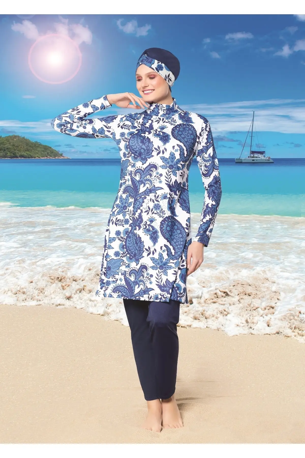 

New Burkinis Muslim Swimwear Modest Summer Clothing Long Sleeve Swimming Hijab Sport Islamic Swimsuit Bathing Suit Suit
