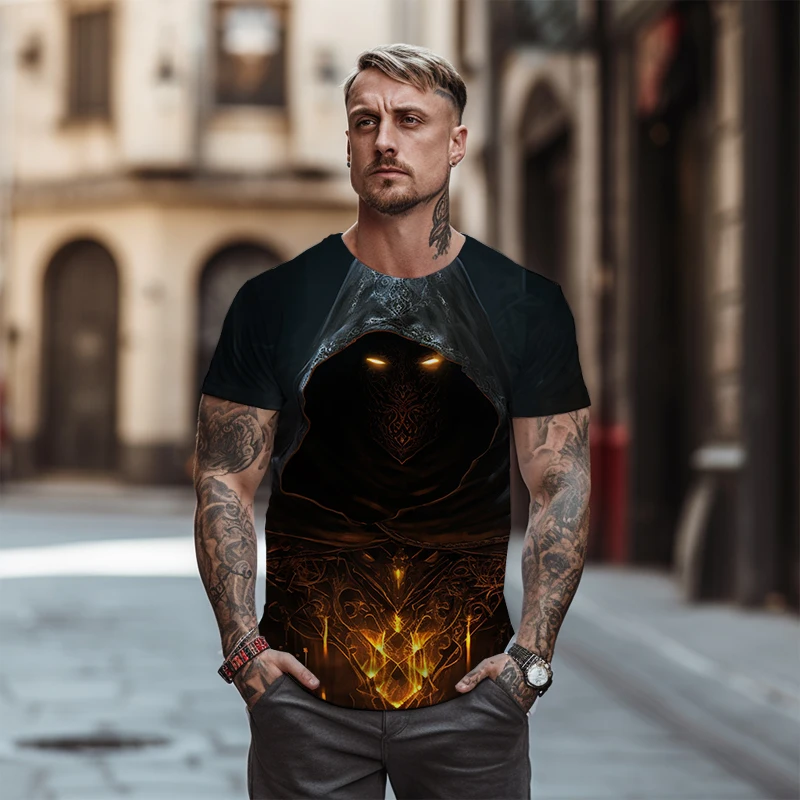 

The New 3D Character Printing Pattern T -shirt Fashion Versatile Top 2023 Summer Street Leisure Men's Oversized T -shirt
