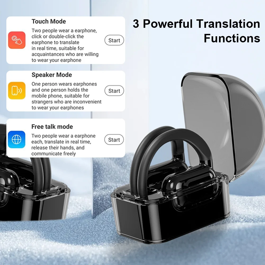 Bluetooth-совместимые наушники с сенсорным переводчиком 5 3 144 языков |