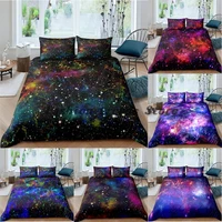 galaxy duvet cover queen king size colorful starry bedding set outer space comforter cover sky light printed kids boy bedspread