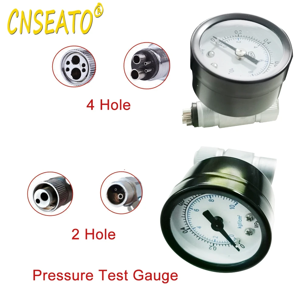 Dental Air Pressure Test Gauge For High Low Speed Handpiece Unit Measuring Instrument Dentistry Turbine Manometer Meter 2 4 Hole