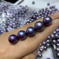 huge one 15mm natural south sea genuine purple round good luster loose pearl diamond jewelry