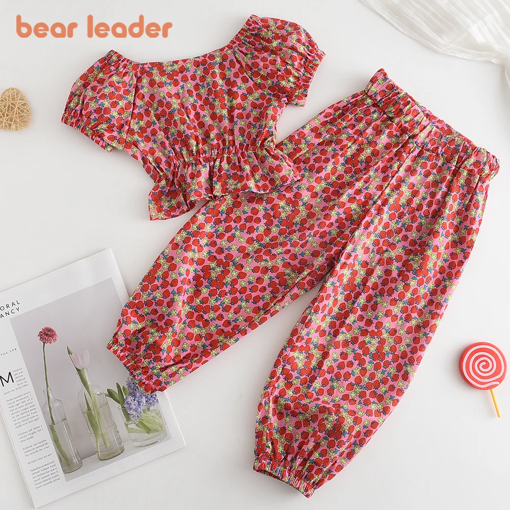 Bear Leader/комплекты одежды для девочек коллекция 2023 года новый летний клетчатый топ