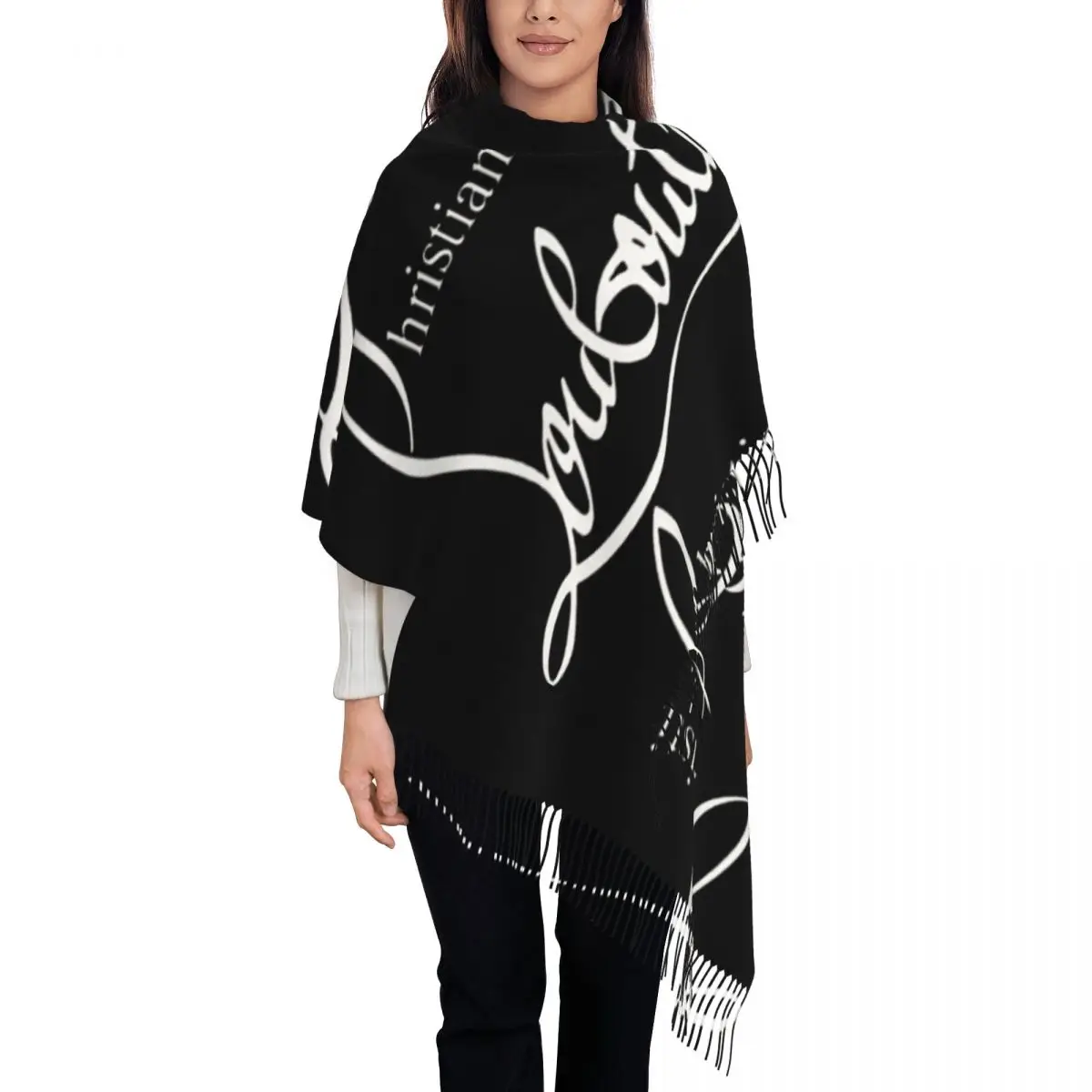 Женский кашемировый шарф с логотипом C-Christians L-Louboutined мягкие шали из пашмины и