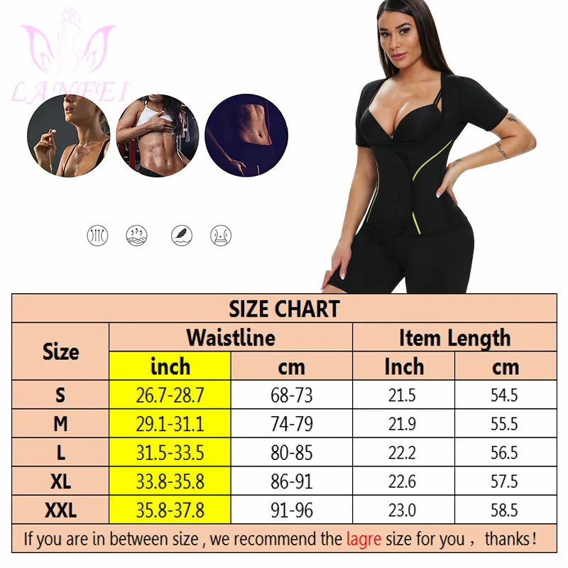 LANFEI Compression Slimming Vest Women Neoprene Body Shaper Yoga Shirt Weight Loss No Zipper Sport Tank Top Waist Trainer Corset