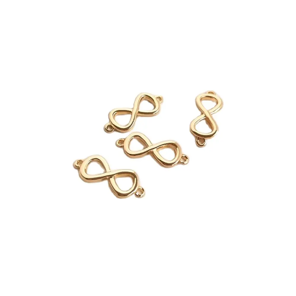 

14K Plating Gold Filled Double hanging 8 button infinite love bracelet clavicle necklace pendant DIY first accessories
