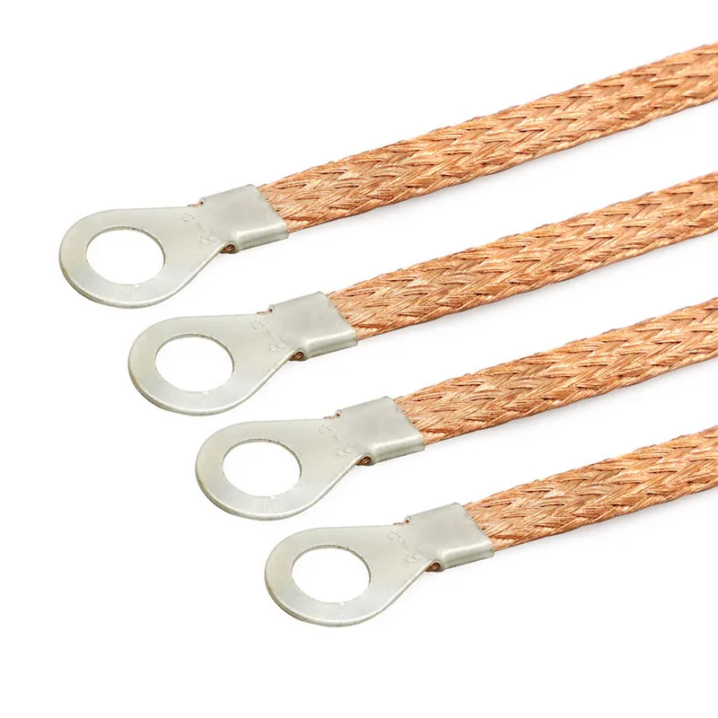 

4Pcs 11.4" Braided Engine Ground Bonding Strap Copper Tinned Cable Manage 29cm for Acura ILX MDX RDX RLX TLX Ford Taures Flex