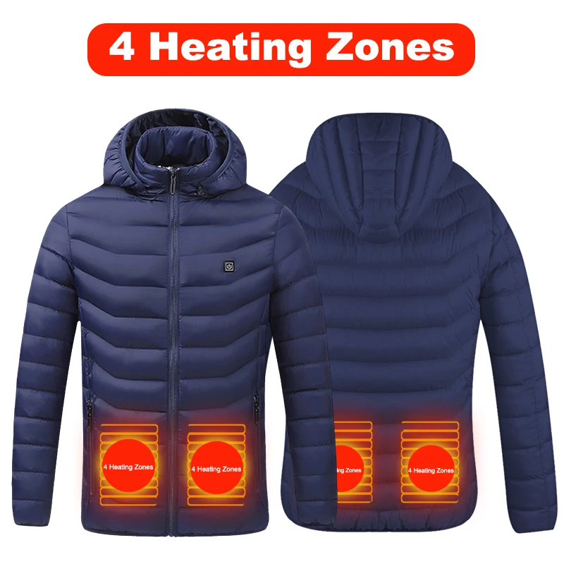 Men 9 Areas Heated Jacket USB Winter Outdoor Electric Heating Jackets Warm Sprots Thermal Coat Clothing Heatable Cotton jackets