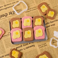 3pcs japanese cookie cutting mold cartoon omelette toast biscuit plastic mold diy fondant cake decoration cutter baking tools