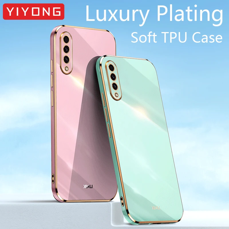 

For Samsung A50 Case YIYONG Plating Silicone TPU Ring Holder Cover For Samsung Galaxy A50 A30S A50S A51 A71 Phone Cases