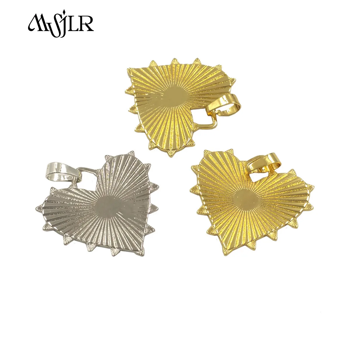 SP024 Новая крошечная специальная ретро-желтая латунная подвеска в форме сердца