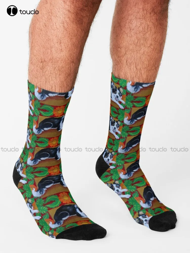 Бордер колли готов к работе! Носки хлопковые мужские индивидуальные унисекс для