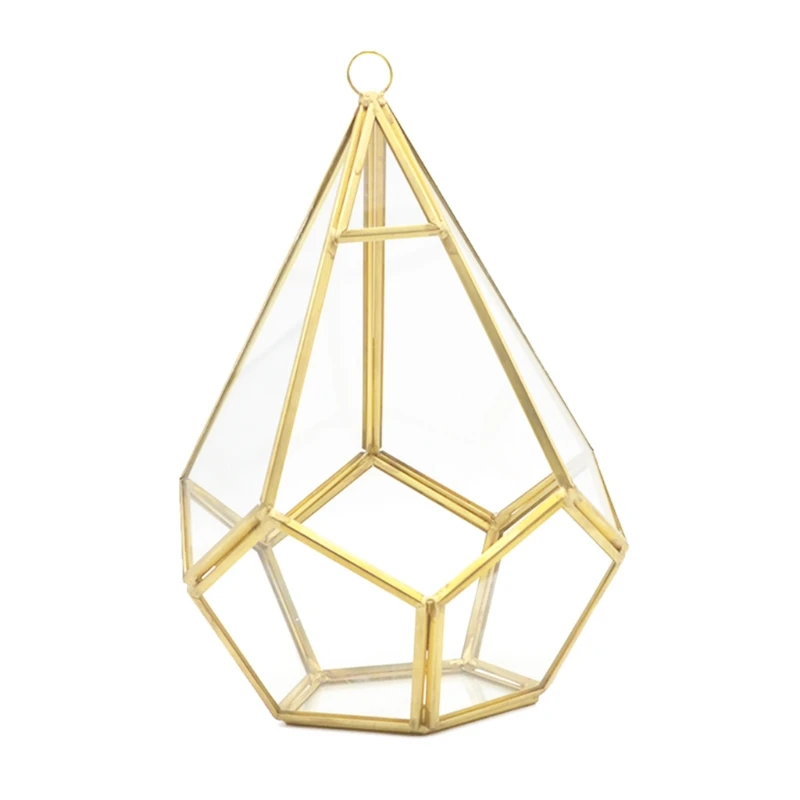 

Five-sided Rhombus Glass Rack Geometric Succulents Terrarium Suitable for Desktop Decoration Large Clear Moss Planter Dropship