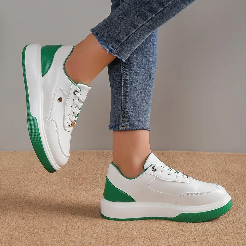 

Platform Women Sneakers 2023 New Fashion Lace Up Ladies Casual Flats Outdoor Running Walking Shoes Comfortable Female Footwear