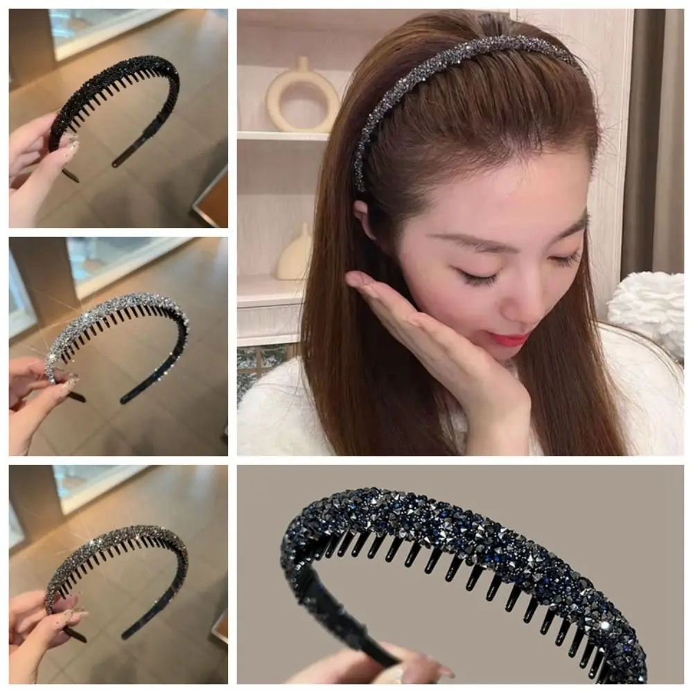 

with Toothed Rhinestone Headband Fashion Face Wash Plastic Hairband Korean Style Make Up Diamond Hair Hoop Male