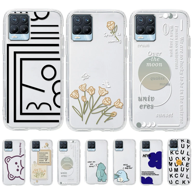 

Realme 8 Case For Realme C21Y Case C25Y GT Neo 8i 7i 6 7 8 Pro XT X2 X Q C17 C11 C15 C12 C20 C21 V13 Q3i Q3 Clear Flower Cover
