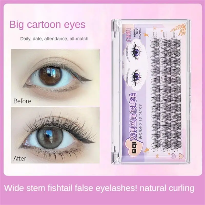 

BQI False Eyelashes Natural Simulation lashes Single Cluster Eyelashes Segmented Eye Tail Lengthening Eyelashes Makeup Tool