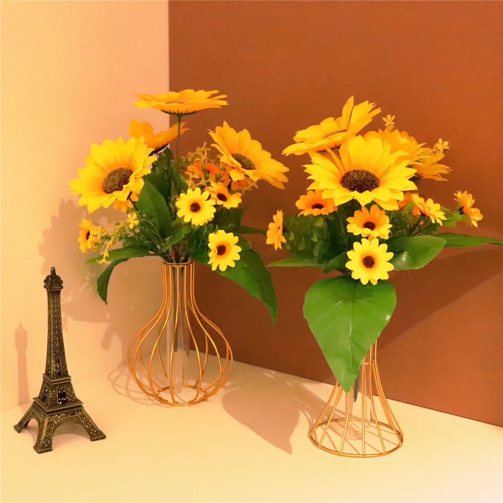 

2 Beautiful Sunflower Bouquet Silk Flower High Quality Artificial Flower Home Garden Party Wedding Decoration DIY Sunflower