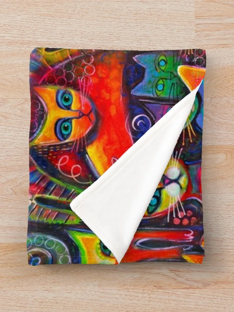 Радужные кошки акриловое одеяло для путешествий легкое роскошный бренд |