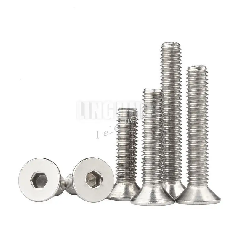 

5/10/20/50PCS Allen Key Head M4 M5 304 Stainless Steel Bolt Hexagon Hex Socket Flat HeadCountersunk Screw Furniture screws
