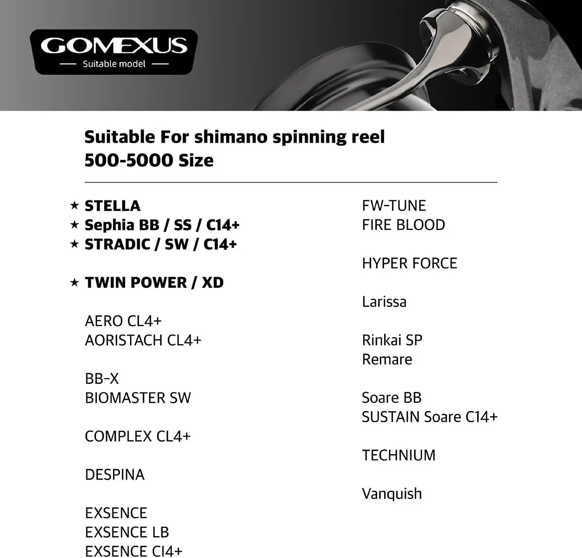 Рыболовная катушка Gomexus Titanium Line Roller Spinning Reel 500-5000 для ловли хищной рыбы (окунь, щука) с титановым роликом для активного отдыха на природе (art.: 3920dbaf5340b) - 3920dbaf5340b