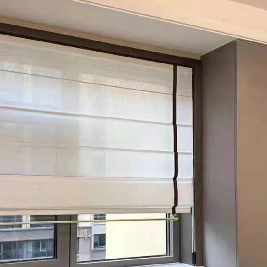 Новое поступление полупрозрачные тканевые однотонные римские жалюзи