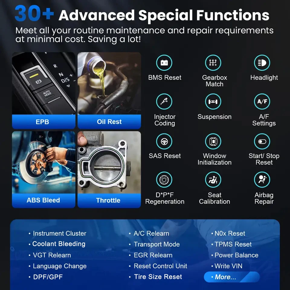 Фото XTOOL InPlus IP608 2026 — полнофункциональный диагностический сканер OBD2 для автомобилей, с возможностью сброса более 30 ошибок по VIN-коду, встроенным CAN FD, а также бесплатными обновлениями и модернизациями для IP5 №4