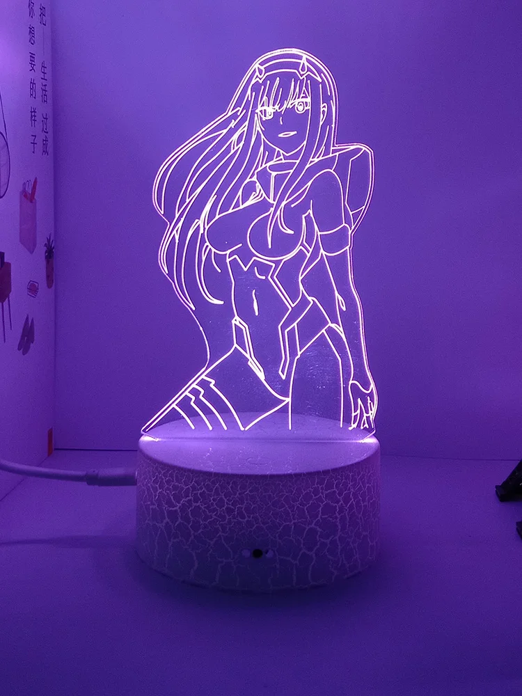 

Darling In The Franxx Zero Two 3d led lamp for bedroom manga night lights anime action figures Decoration lampara de noche