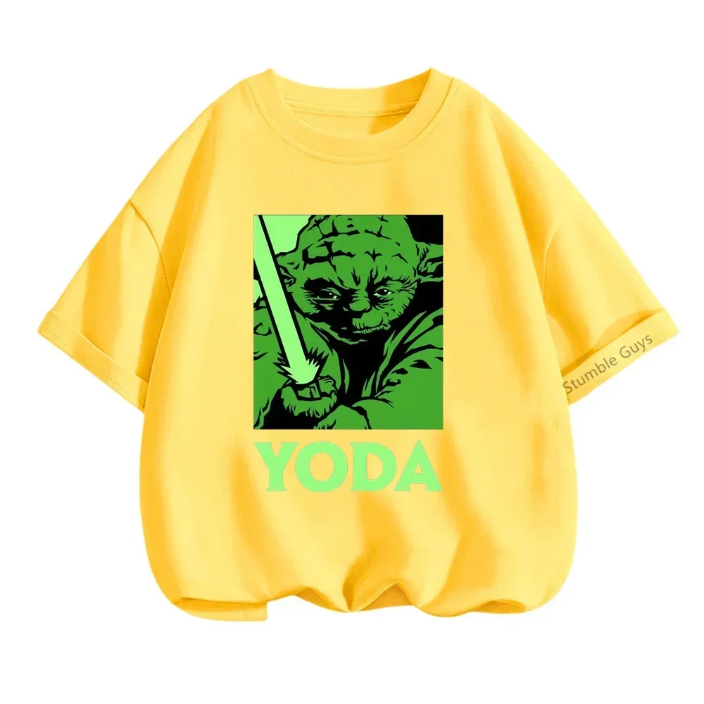Новинка летняя детская футболка йода повседневная одежда из мультфильма