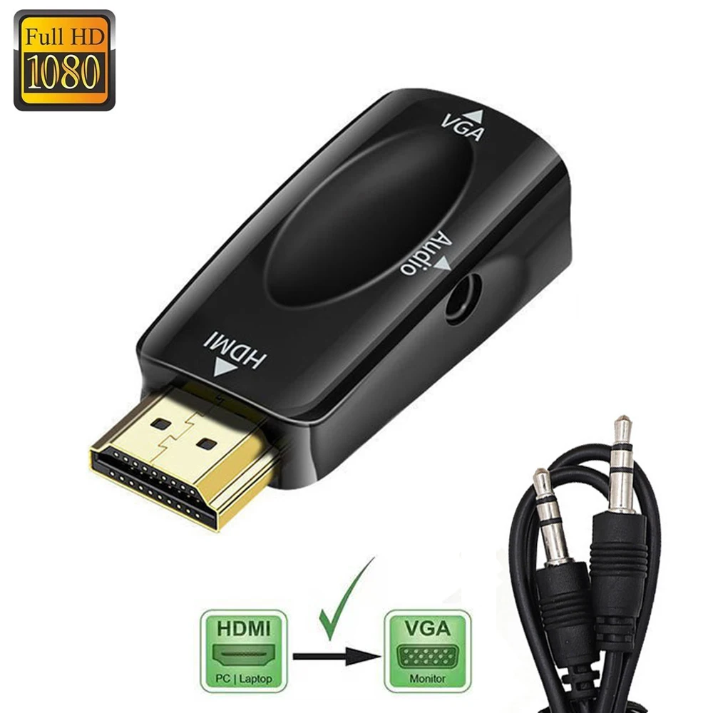 HDMI к VGA конвертер с аудио 3.5 мм