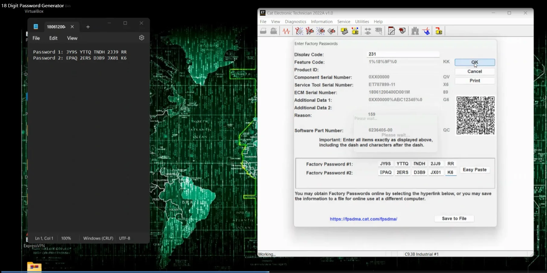 

18-значный заводской пароль для Cat [без генератора]