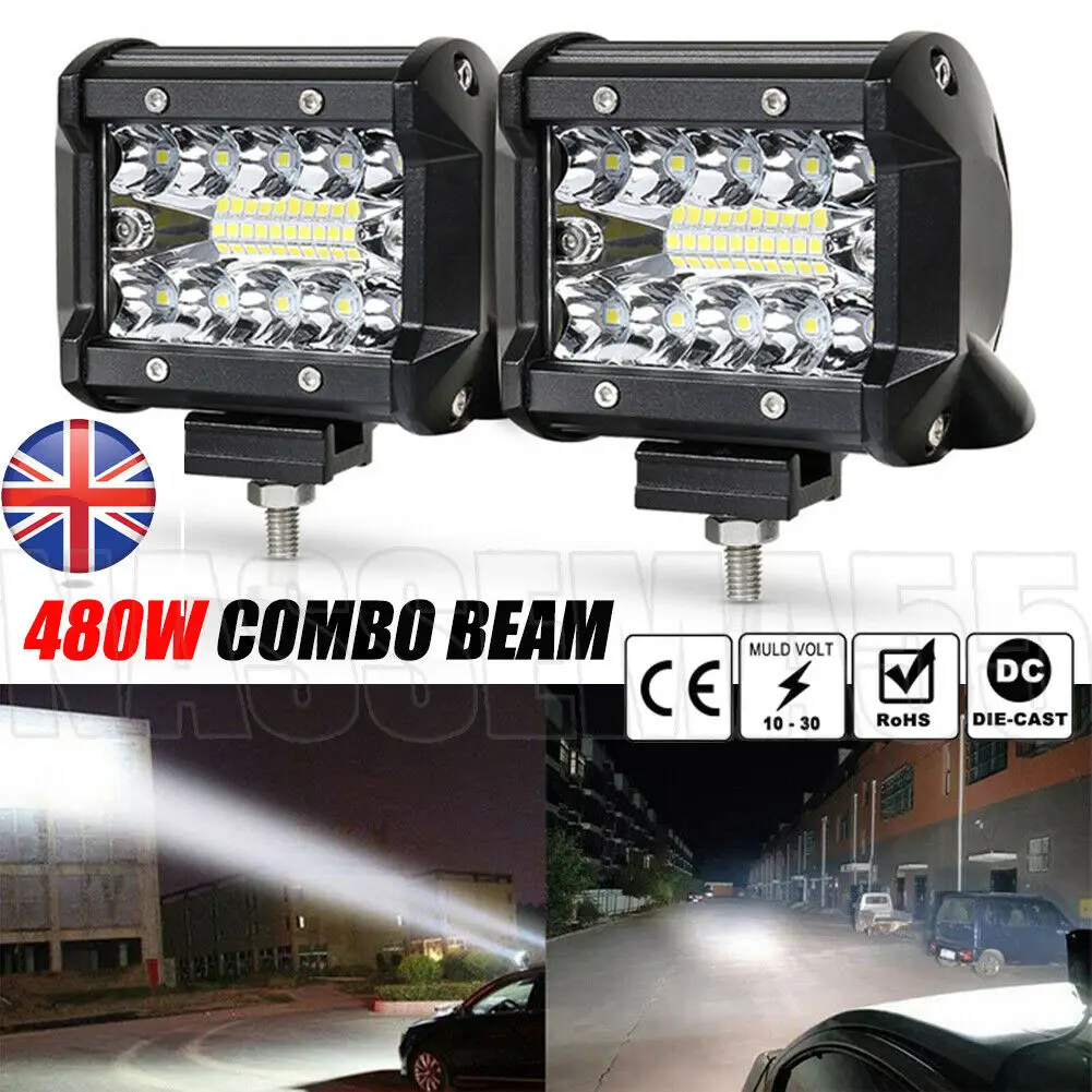 

480W LED Work Light Bar Flood Spot Lights Driving Lamp Offroad Car Truck SUV