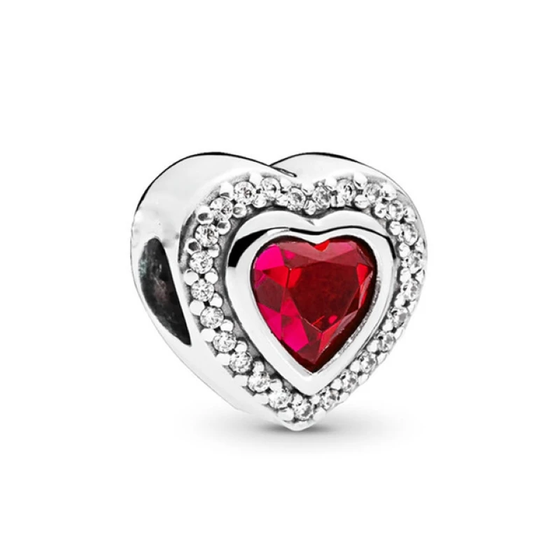New Red Heart Peace Rabbit Apple Cherry Socks Zircon Fashion Beads Fit Original Pandora Charms Silver Color Bracelet DIY Jewelry images - 6