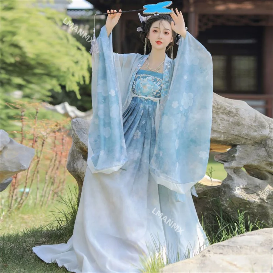 Элегантное платье ханьфу женское древнее китайское традиционное пальто женский