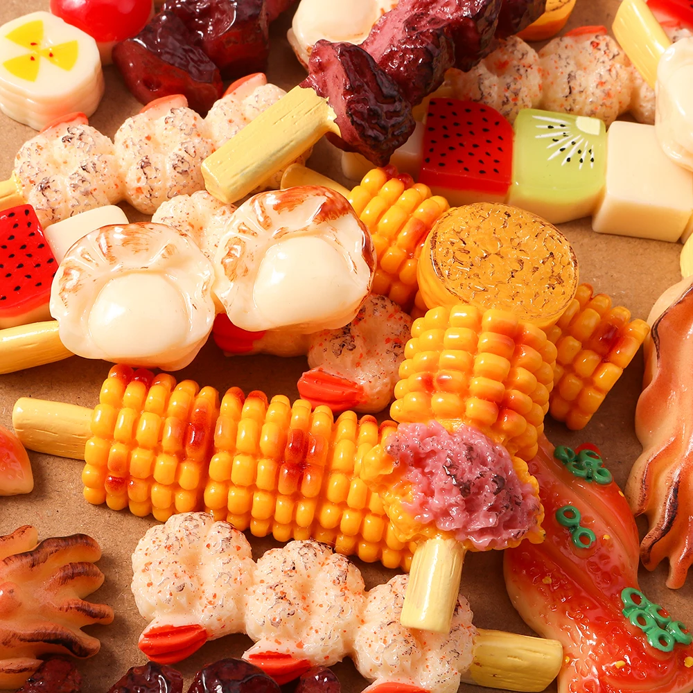 Фото 4 шт., подвески для барбекю с имитацией Foood, кабошон с плоской задней частью, украшения для скрапбукинга для девочек, заколка для волос «сделай сам», подарки на день рождения №5