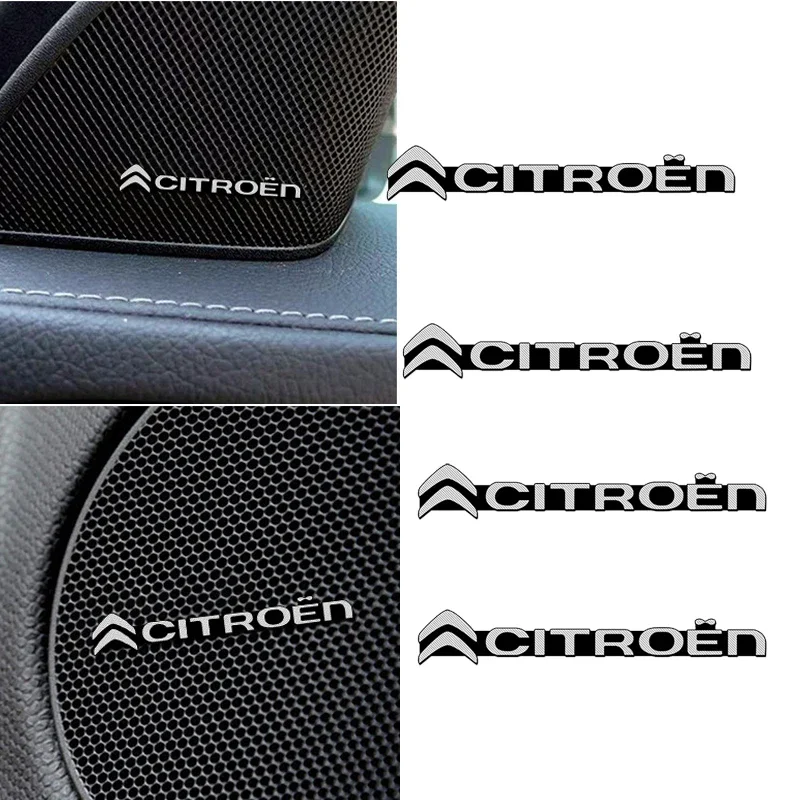 

4 шт. Автомобильная стерео Наклейка для логотипа Citroen C2 C5 C3 C4 C1 Berlingo Jumper Grand Picasso C4L Saxo Xsara DS3 Автомобильная наклейка украшение
