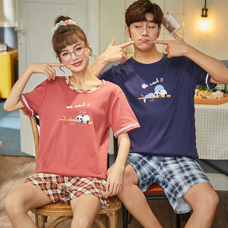 

Хлопковая одежда с короткими шортами 3XL, женская ночная рубашка, одежда для сна для пары, одежда для сна, большие размеры, пижамные комплекты ...