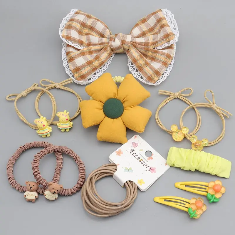 

Новый комплект аксессуаров для волос для девочек, заколка для волос с бантом в стиле Лолиты, Цветочная резинка для волос, эластичная резинка...