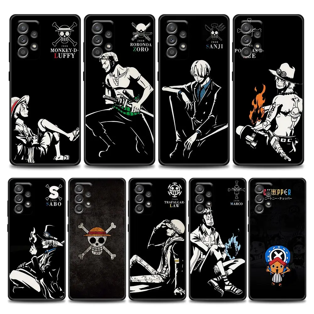 

Anime One Piece Luffy Zoro Chopper Phone Case for Samsung A01 A02 S A03s A11 A12 A21s A32 A41 A72 5G A52s 5G A91 S Soft Silicone