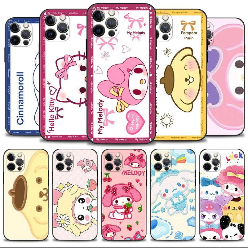 

Phone Case For Apple iPhone 14 13 12 11 Pro Max 13 12 Mini XS Max XR X 7 8 6 6S Plus Luxury My Melody Hello Kitty Cinnamoroll