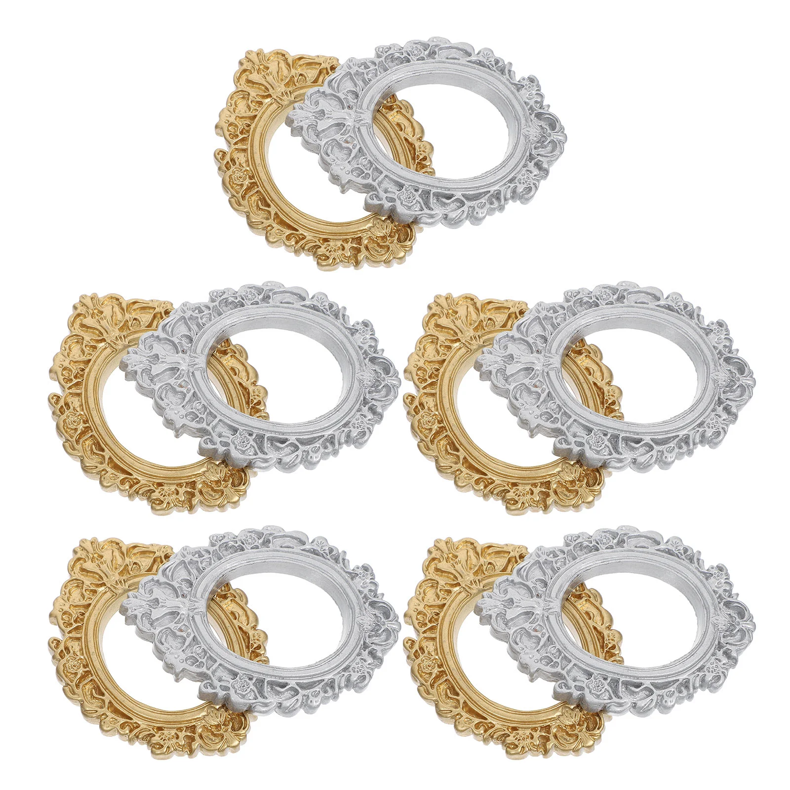 

Vintage Resin Photo Frame: 10pcs Tiny Picture Frames Oval Photo Holder Frame for DIY Crafts House Wall Decor