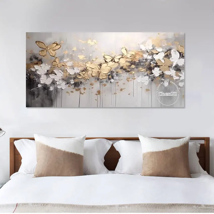 Декоративная Палитра для гостиной с ножом и цветами картина-бабочка абстрактная