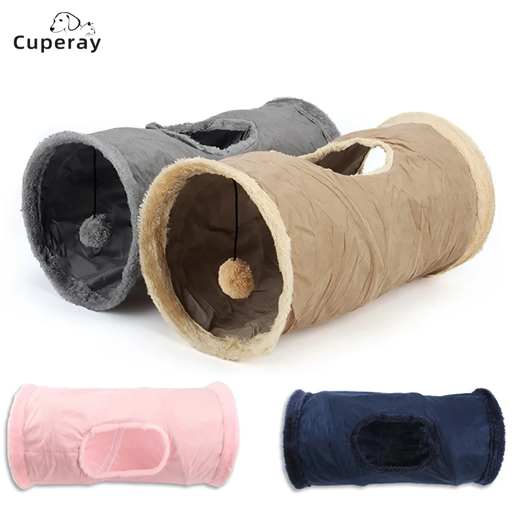 

Cat Tunnel Toy Funny Pet 2 Holes Play Tubes Balls Collapsible Crinkle Kitten Toys Puppy Ferrets Rabbit Playing Dog Tunnel Tubes