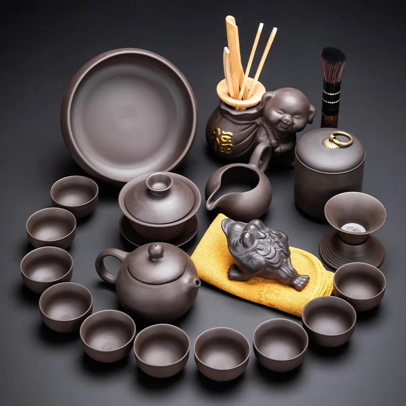 

Travel Afternoon Tea Set Antique Kungfu Ceremony Mug Teapot Portable Tea Set Infuser Service Kungfu Jogo De Xicaras Cup Set