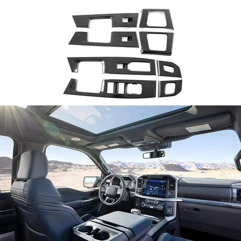 

Car Carbon Fiber Switch Cover Door Armrest Panel Sticker For Ford F150 2022 2023
